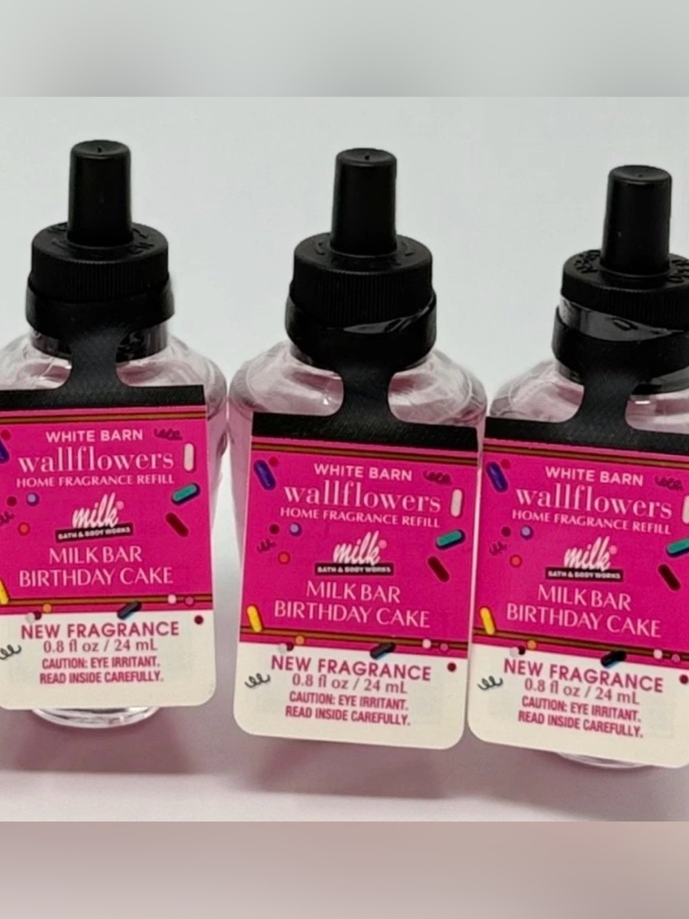 3 BATH & BODY WORKS MILK BAR BIRTHDAY CAKE WALLFLOWER FRAGRANCE REFILL BULB PLUG